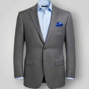 ERMENEGILDO ZEGNA Mens Blazer Sport Coat 2-Button Suit Jacket Gray Wool 40R US